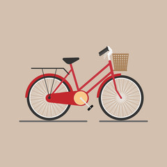 Fototapeta premium Red bike on color background