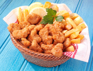 BASKET OF SCAMPI AND CHIPS