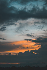 Fototapeta na wymiar Skyscape of sunset in the city of Bogota