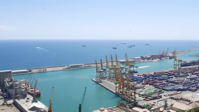 Port of Barcelona from viewing point
