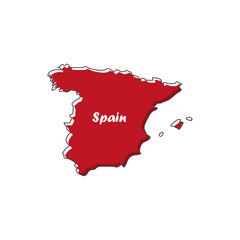 Fototapeta premium Spain map icon in a flat design. Vector illustration