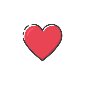 Heart icon in a flat design. Vector illustration