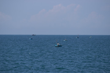Obraz premium fisher boats in the sea at mui ne vietnam