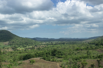 Fototapeta na wymiar green rolling hills, landscape in vietnam