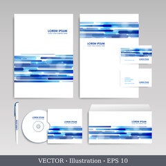 Corporate identity template for business artworks. Editable corporate identity template - design including CD, letterhead blank, envelope and visiting card. Vector illustration