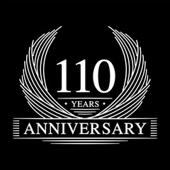 110 Years Anniversary Set. 110th Celebration Logo Collection. Vector and illustration. 

