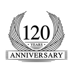 120 Years Anniversary Set. 120th Celebration Logo Collection. Vector and illustration. 
