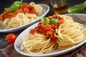 Spaghetti pasta with bolognese sauce