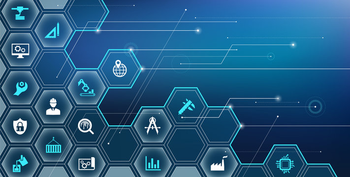 Engineering vector: digitalisation, technology, innovation - abstract concept