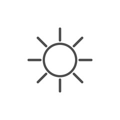 Sunny weather icon, sun icon. Vector illustration, flat design.