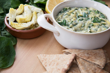 Spinach Artichoke Dip with Fresh Ingredients
