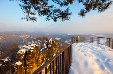 Bastei, Sächsische Schweiz im Winter