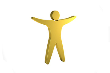 A Person with open Arms. 3D Render illustration