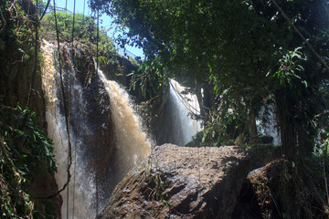 beautiful waterfall close to dalat in vietnam