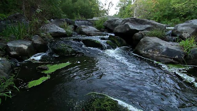 stones in the mountain river, forest stream with stones, Stream Water and Rocks, mountain stream, Granite boulders with river