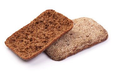 Rye cracker snack bread, isolated on white background. Close-up