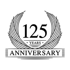 125 Years Anniversary Set. 125th Celebration Logo Collection. Vector and illustration. 
