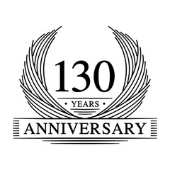 130 Years Anniversary Set. 130th Celebration Logo Collection. Vector and illustration. 

