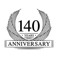 140 Years Anniversary Set. 150th Celebration Logo Collection. Vector and illustration. 
