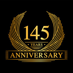 145 Years Anniversary Set. 145th Celebration Logo Collection. Vector and illustration. 
