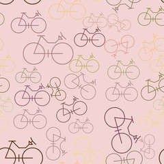 Seamless abstract outline of bicycle illustrations background. Wallpaper, web, backdrop & canvas.