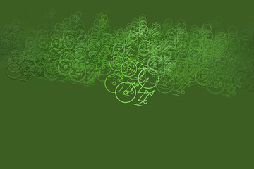 Abstract conceptual hand drawn outline of bicycle. Style, illustration, backdrop & effect.