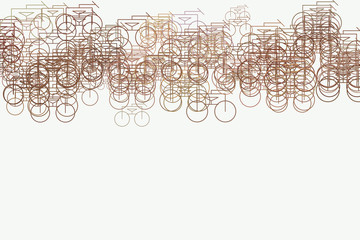 Abstract illustrations of outline of bicycle, conceptual. Messy, digital, drawing & art.