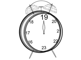 New Year countdown Clock Blueprint - isolated