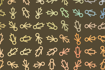 Background abstract sign of male or female, hand drawn for design. Vector, cover, art & details.