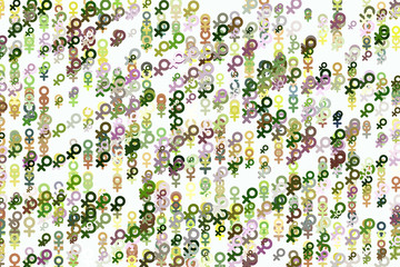 Abstract illustrations of sign of male or female, conceptual. Wallpaper, generative, repeat & decoration.