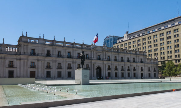 Monument to Arturo Alessandri Palma in Santiago de Chile, in front of the Moneda Palace. He was President of the Republic of Chile in the 20s and 30s.