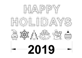 Fototapeta premium Happy holidays blueprint - isolated