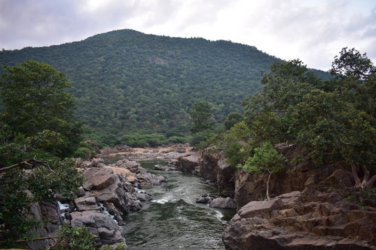 Mountain portion in Hogenakkal Falls