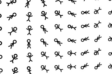 Background abstract sign of people or human, hand drawn for design. Web, surface, drawing & generative.