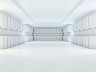 Obraz na płótnie Canvas Abstract modern architecture background, empty open space interior. 3D