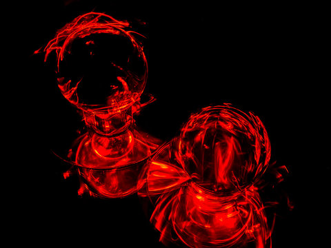 Two Lensballs that Apear to be Electrically Charged