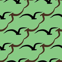 Seamless abstract flying birds. Web, illustration, vector & digital.