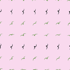 Seamless artistic flying birds hand drawn background abstract. Colorful, messy, artwork & design.