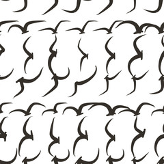 Seamless flying birds illustrations background abstract, hand drawn texture. Wallpaper, repeat, messy & backdrop.