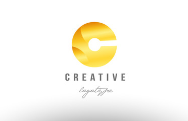 c gold golden metal gradient alphabet letter logo icon design