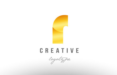 r gold golden metal gradient alphabet letter logo icon design