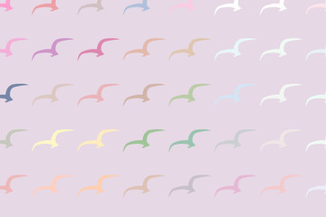 Abstract flying birds illustrations background. Drawing, web, decoration & concept.