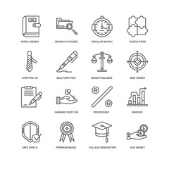 Simple Set of 16 Vector Line Icon. Contains such Icons as Ballpo