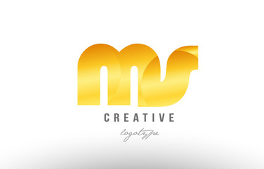 gold golden metal gradient ms m s alphabet letter logo combination icon design