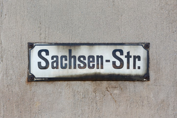 Sachsen sign on wall of building