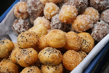 Thai sesame ball, icing sugar ball dessert