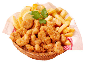 BASKET OF SCAMPI AND CHIPS