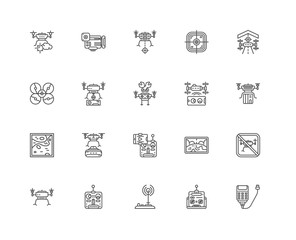 Simple Set of 20 Vector Line Icon. Contains such Icons as Batter