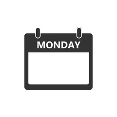 Calendar, day, event icon. Monday. Vector illustration, flat design.