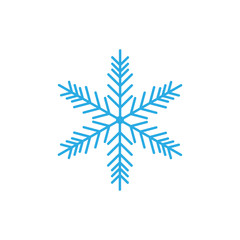 Snowflake icon, snow sign. Vector illustration, flat design.